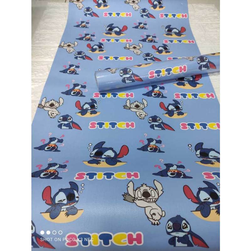 Jual Wallpaper Sticker Dinding Kamar Anak Kartun Stitch Biru Murah Mei 2021 Blibli