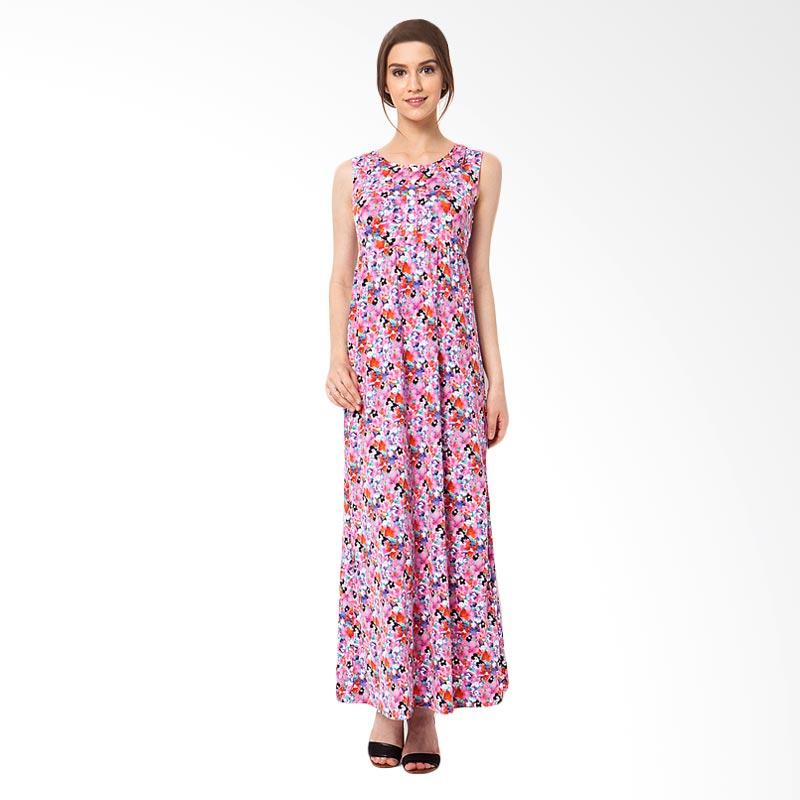 Duapola Flower Button Long Dress - Fanta