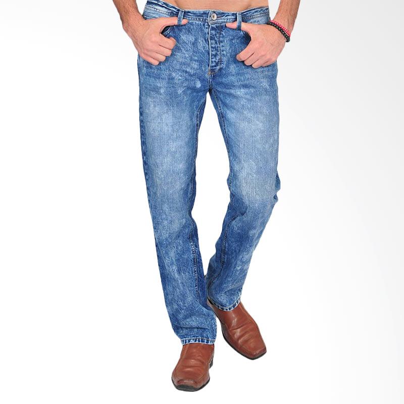 SJO & SIMPAPLY Stainwash Men's Jeans - Medium Blue