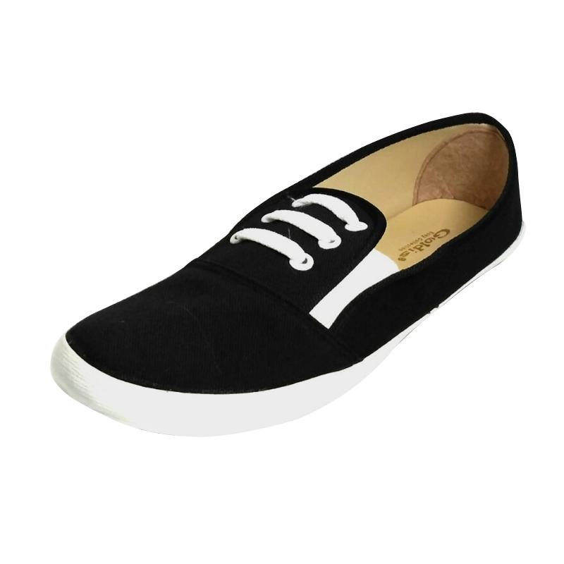 Sneaker Goldin Slip On Sepatu Wanita - Black