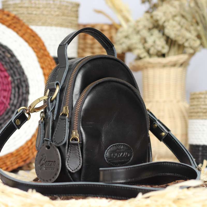 Promo TAS SELEMPANG WANITA KULIT ASLI DIANA HITAM FREE GRAVIR