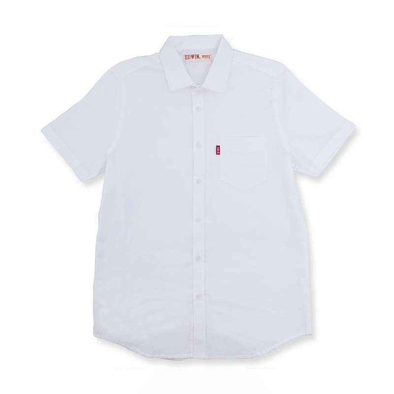 Kemeja Formal Pria XAVIER BRIGHT WHITE Kemeja Lengan Pendek Pria Top Man  Shirt Edwin Jeans