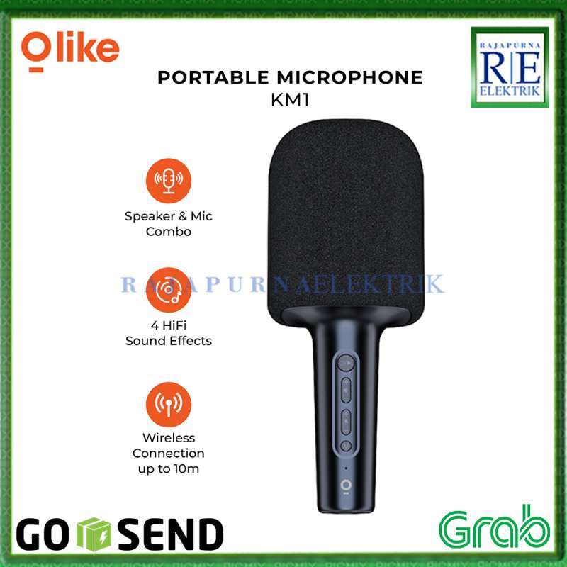 OLIKE Bluetooth Karaoke Microphone with Wireless Portable Speaker, 9H Playtime, and 4 Sound Effects. Perfect for Computer and Phone Karaoke Enthusiasts