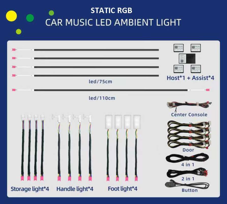 Jual Car Premium Ambient Light Symphony RGB LED Interior Bluetooth