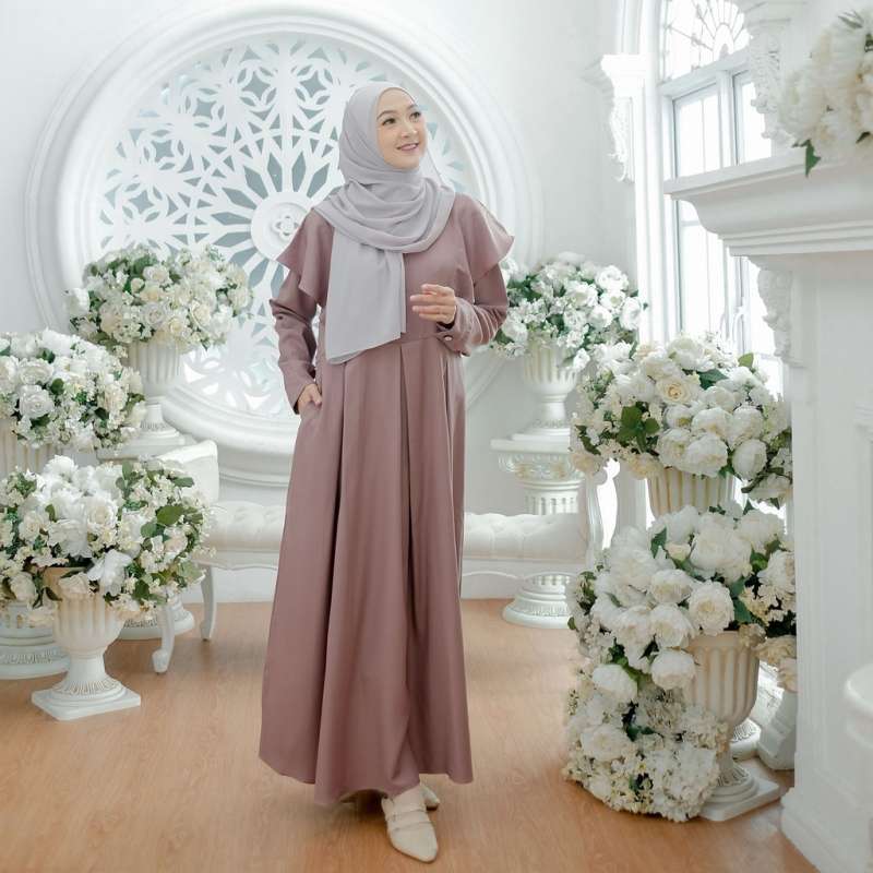 Promo Mouza Dress Varian Matcha Fashion Muslim Gamis Wanita