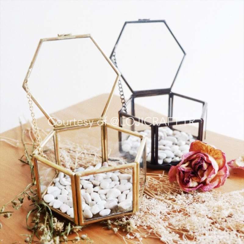 Promo Ready Stock Hexagon Terrarium Ring Bearer Diskon 23 di