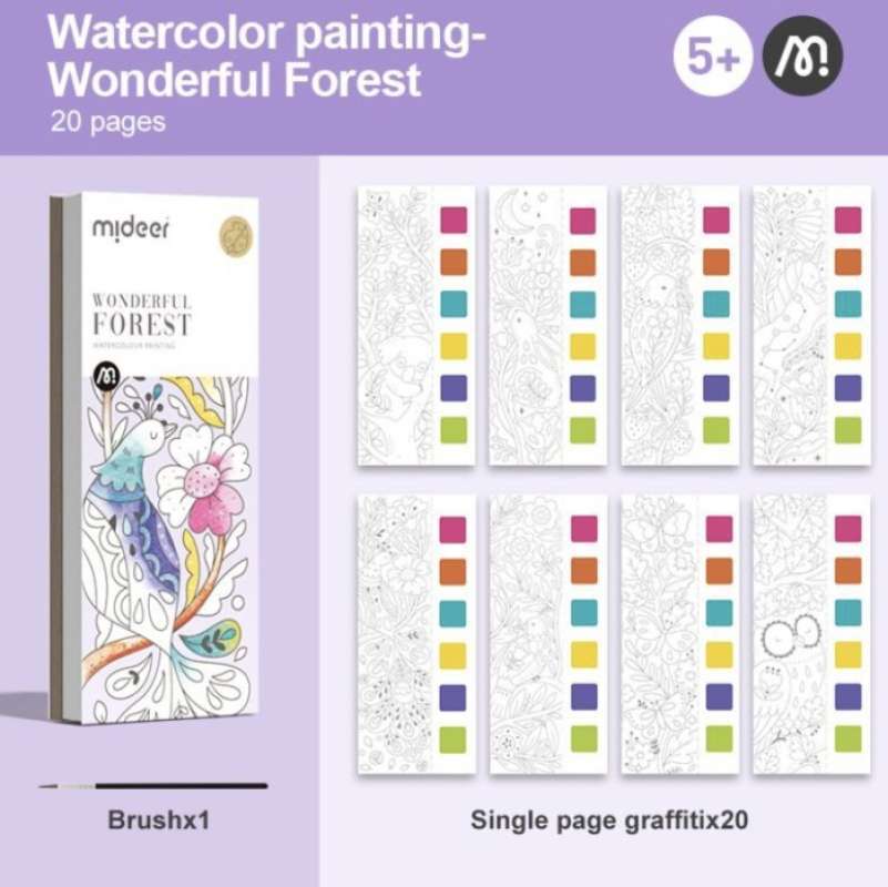 Jual Mideer Watercolor painting book colouring buku cat air mewarnai anak -  Forest - Fairytale Multicolor di Seller Pilihan Shop - Harapan Jaya, Kota  Bekasi