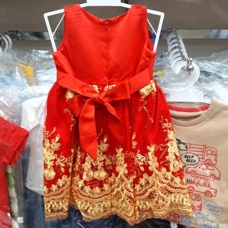 Dress warna discount merah gold
