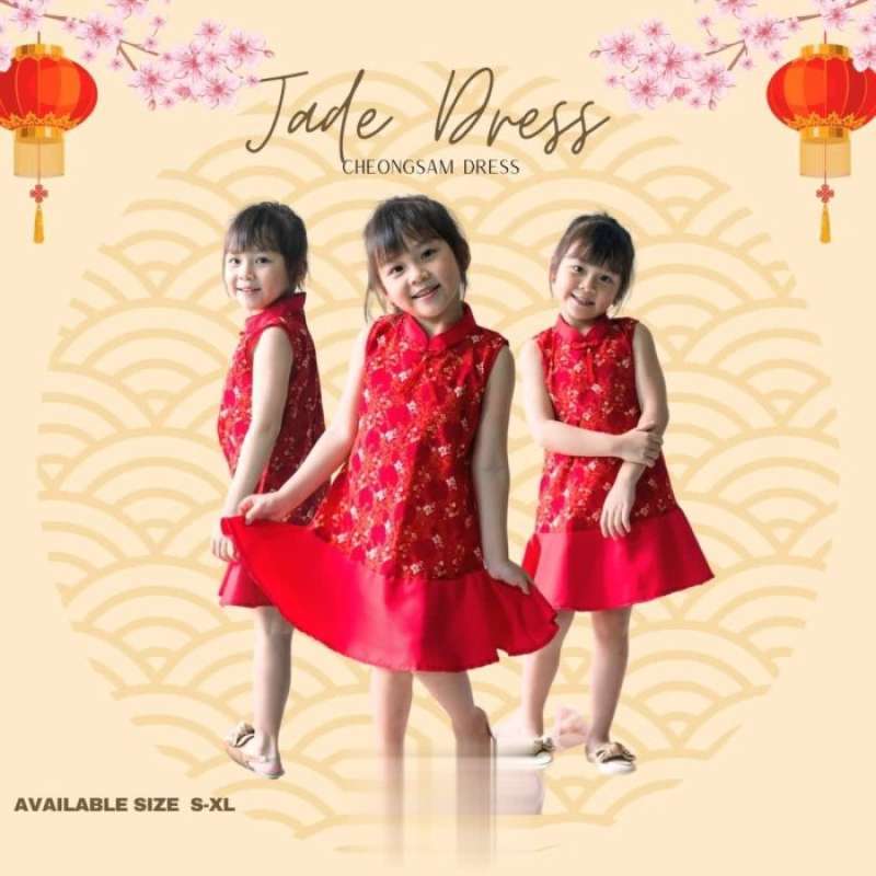 Jual Cheongsam Anak Perempuan Dress Imlek Baju Qipao Sincia 2 3 4