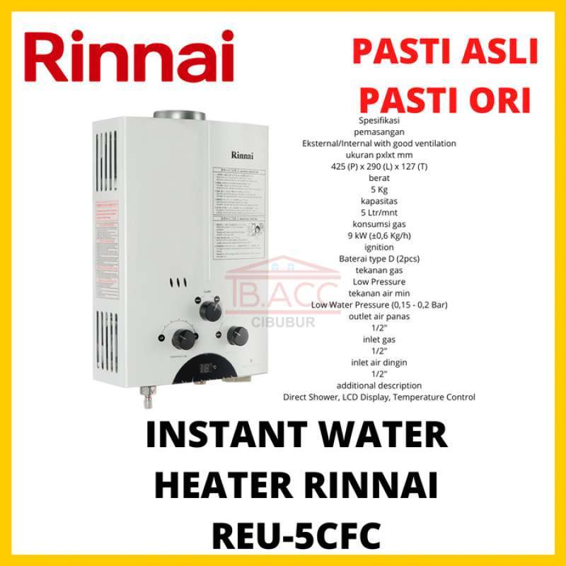 Promo Pemanas Air Gas Rinnai Reu-5Cfc Reu 5 Cfc Diskon 33% di Seller  Belibanyak Shop - Harapan Jaya, Kota Bekasi | Blibli