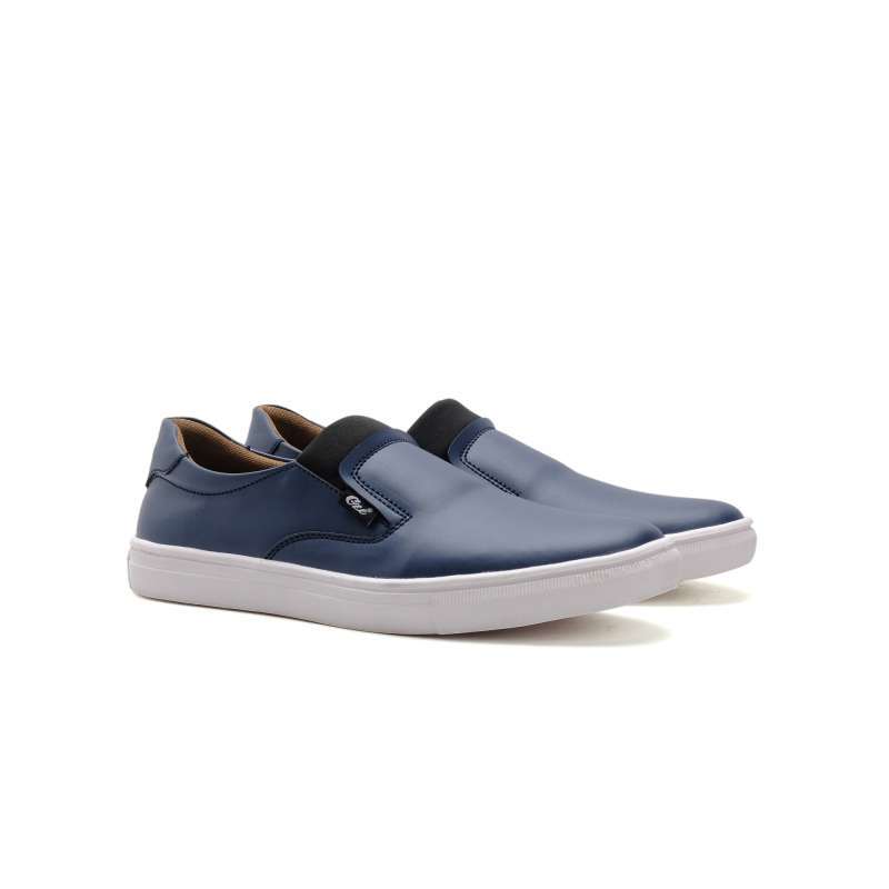 Sepatu Casual Pria Slip On Formal Slop Guzze Kerja Kantor Gaya Biru