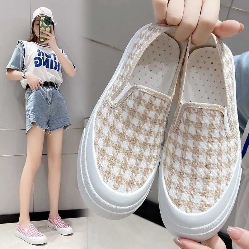 Promo Sepatu Slip On Wanita Motif Zigzag Sepatu Sneakers Trendy