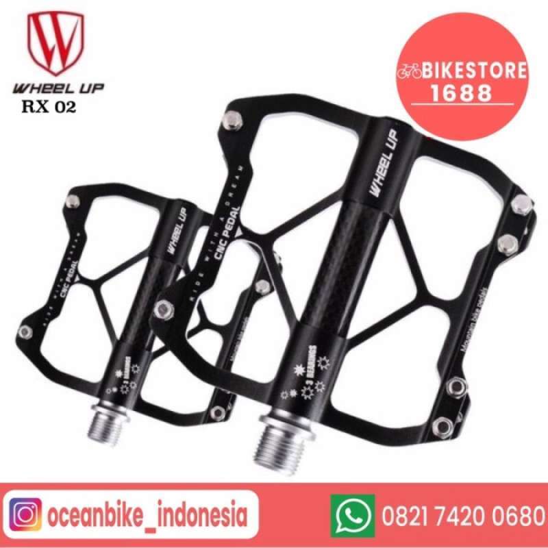 pedal sepeda wheel up rx02 black aluminium 1 pair bicycle pedal sepeda