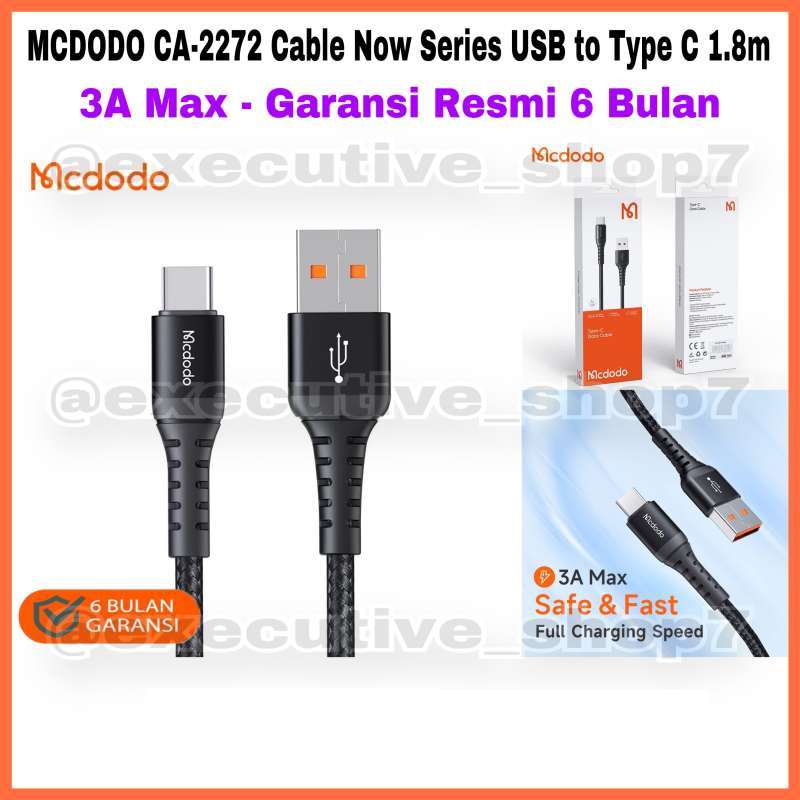 MCDODO CA-2272 Cable Now Series USB to Type C 3A Max Garansi Resmi  Bulan