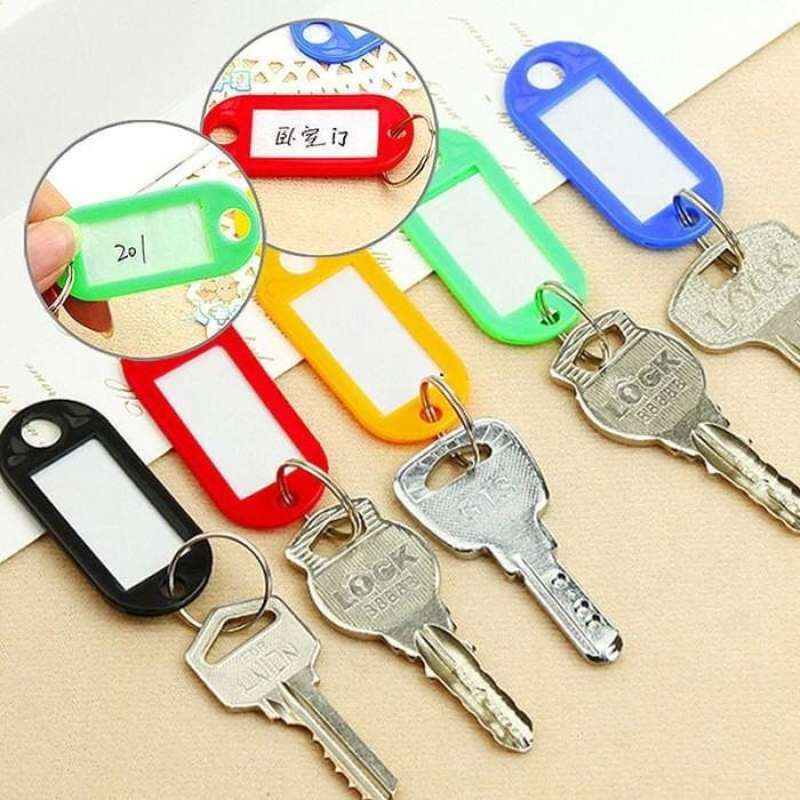 Travel Plastic Name Key Tags Luggage Label ID Card With Keyring