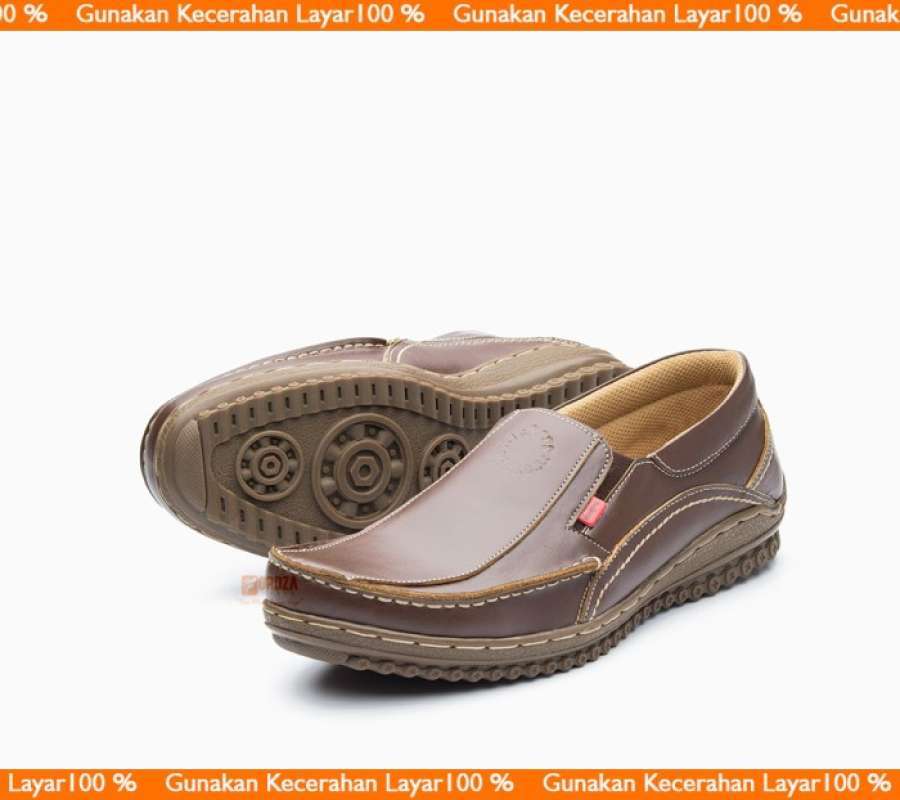 Promo Sepatu Casual Pria Slip On Kulit Asli Dp995ck Diskon 25% Di