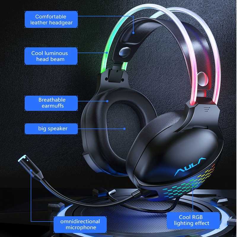 Promo Headset Gaming AULA S503 JACK3.5 Streamer Light RGB