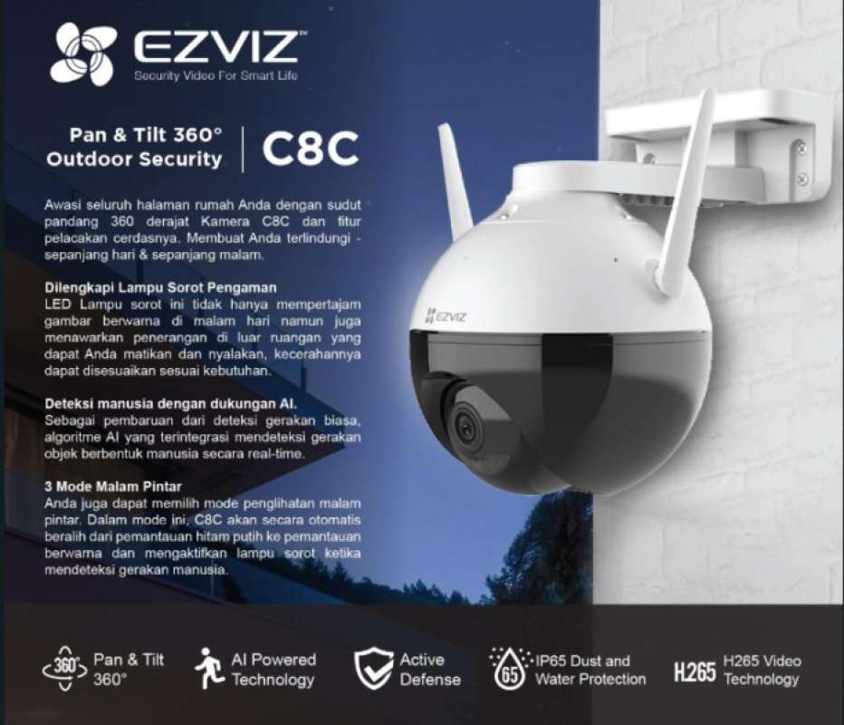 Promo IP Camera CCTV Wifi C8C 1080p Outdoor Camera 360 Color Night