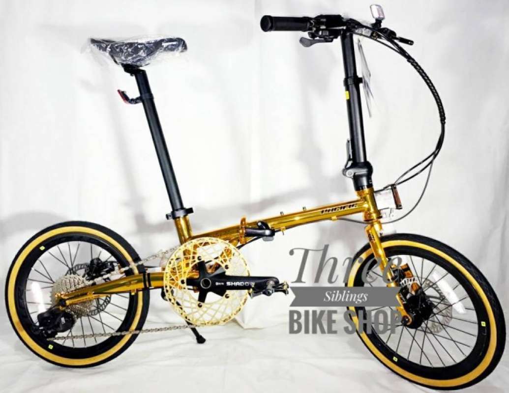 Jual sepeda lipat pacific analog 2.2 16 inch glossy gold chromoly