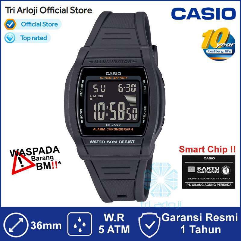 Promo Casio W 201 1bvdf Jam Tangan Pria Anak Digital Karet Original Hitam W201 W 201 1b Diskon 44 Di Seller Tri Arloji Official Store Senen Kota Jakarta Pusat Blibli