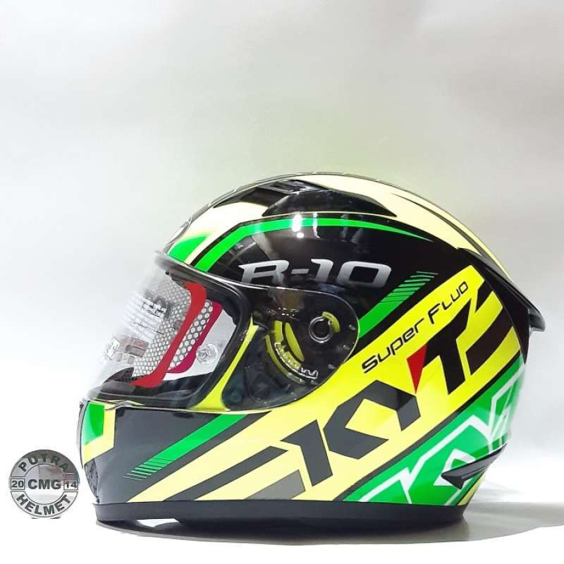 Harga helm kyt full deals face r10 super fluo