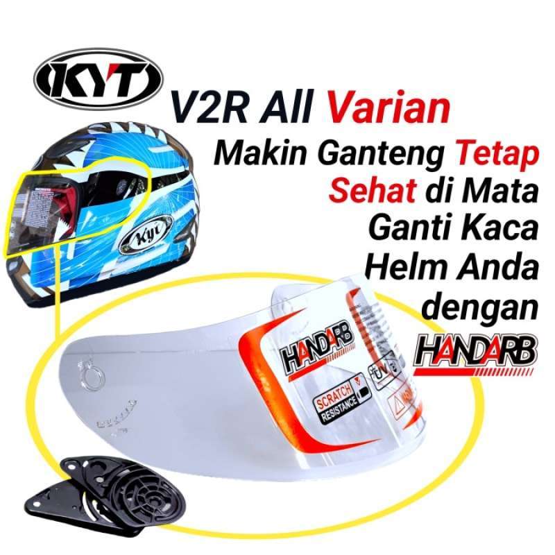 Promo Kaca Helm Flat Visor Kyt V2R Handarb1 Diskon 23 di Seller