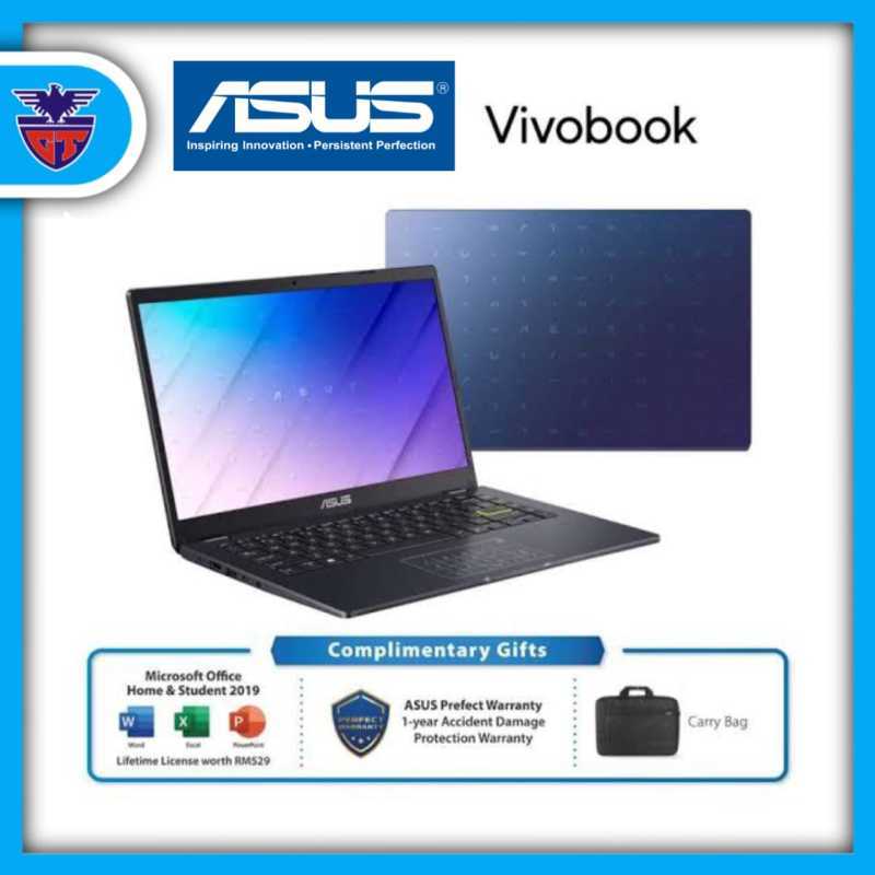 Asus VivoBook E410M untuk Pelajar dengan Intel Celeron N4020, RAM 4GB, SSD 512GB, Layar 14 inci, dan Free Office. Cocok untuk Aktivitas Sehari-hari