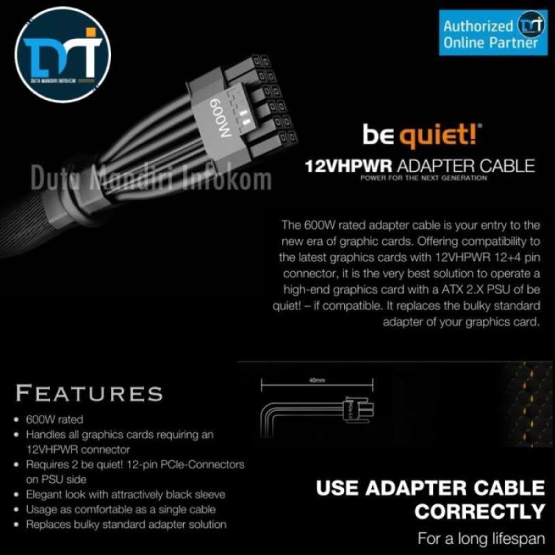 Cable Quiet! 12Vhpwr Kalibata, - Seller Diskon Adapter Be PrimaStore Selatan | Kota Promo di Blibli 23% Jakarta