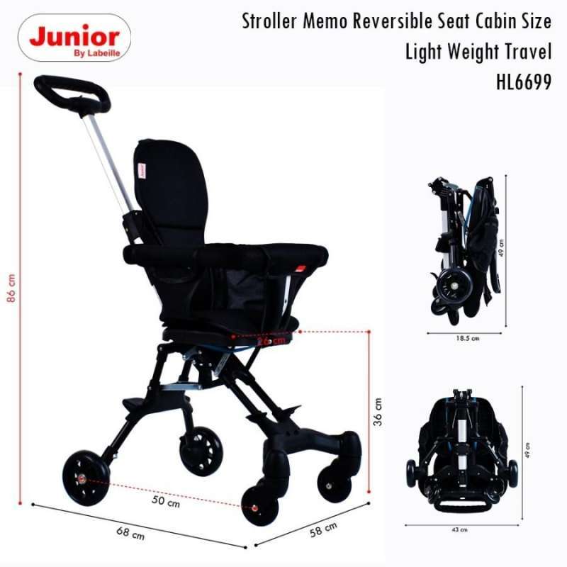 Jual Junior Labeille HL6699 Stroller Memo Reversible Cabin Size