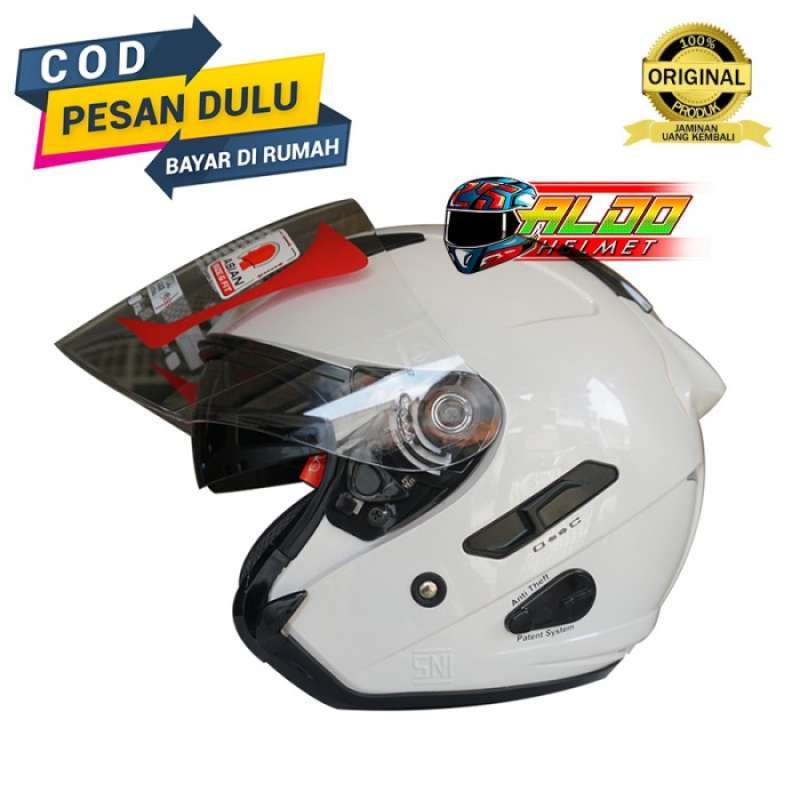 Promo Helm Kyt Galaxy Solid White Jual Cargloss Retro Ink