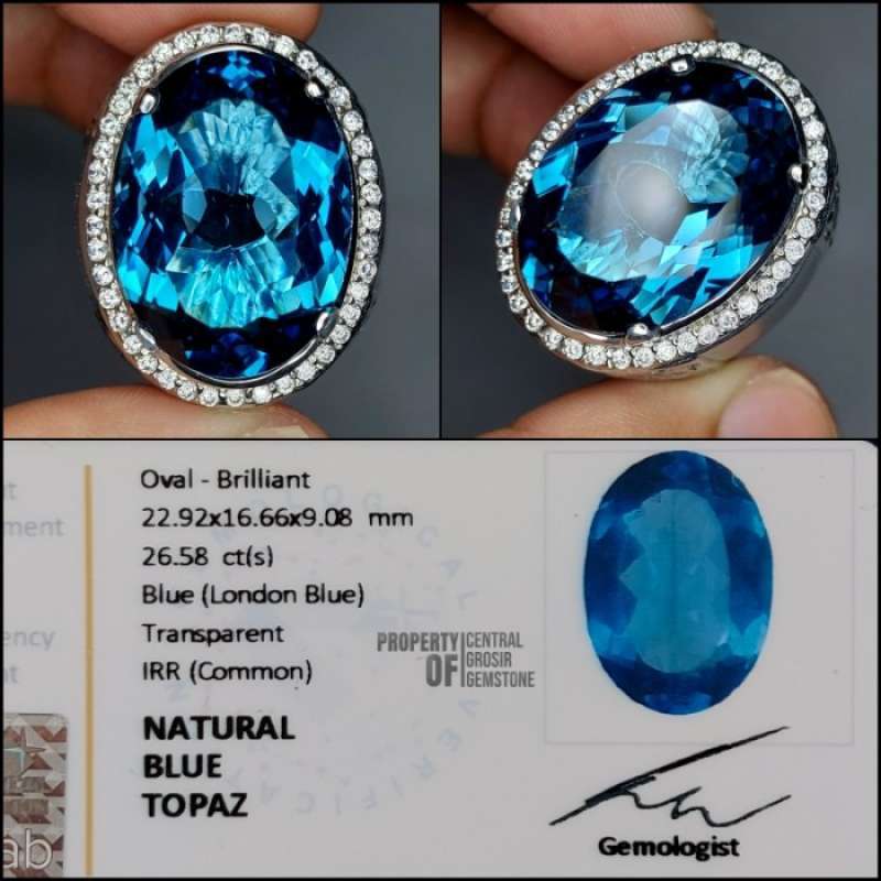 Promo Natural Blue Topaz London Batu Permata Big Size Good Quality Clean  Diskon 23% di Seller Indah Library - Tegal Alur, Kota Jakarta Barat | Blibli