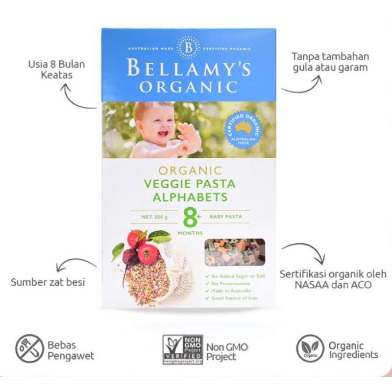 Bellamy's organic vegie pasta hot sale alphabets
