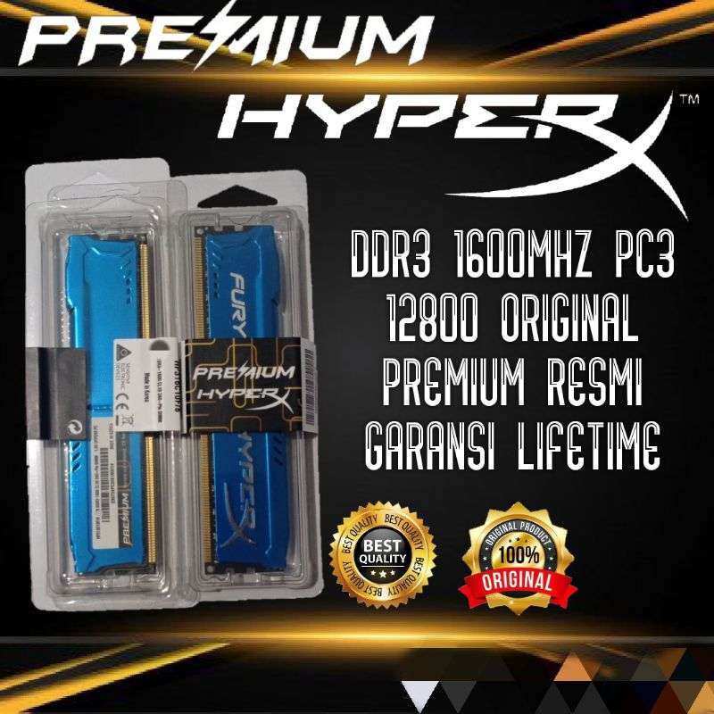 RAM PC DDR3 8GB 1600MHZ PC3 12800 HYPERX KINGSTON ORIGINAL