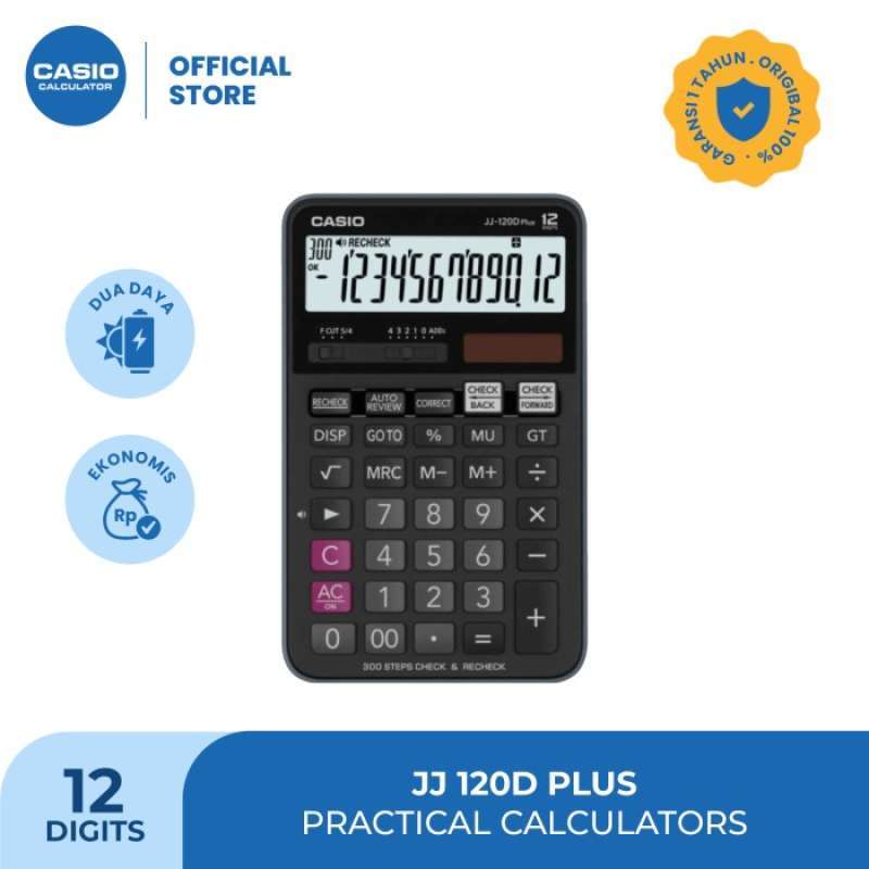Jual Casio JJ 120D Plus Kalkulator Toko Dagang Fungsi Cek