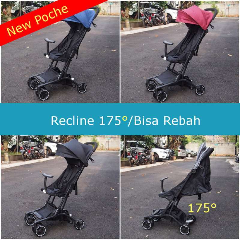Stroller Pockit Eclaire Poche Recline 175 Hitam