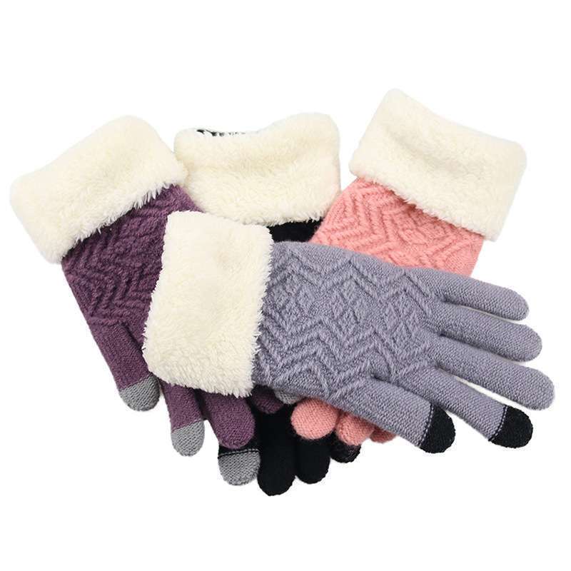 Promo Import Winter Gloves Knit Thermal Cashmere Woman Kids Sarung
