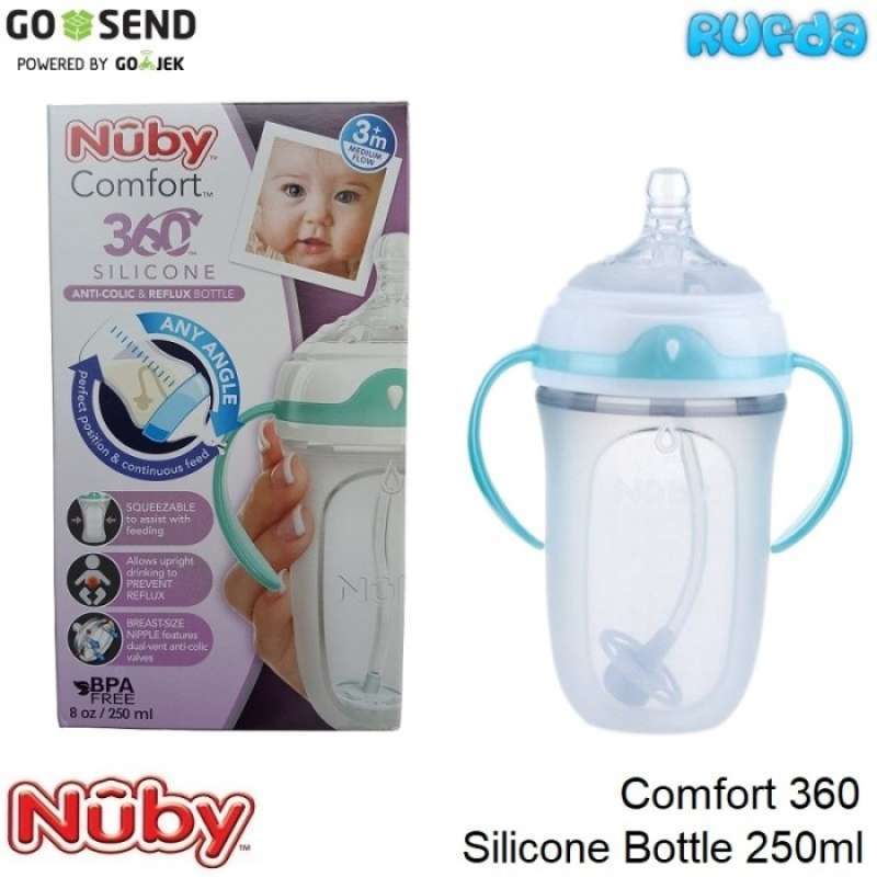 Promo Nuby 360 Comfort Silicone Bottle 250ml Botol Susu Mirip