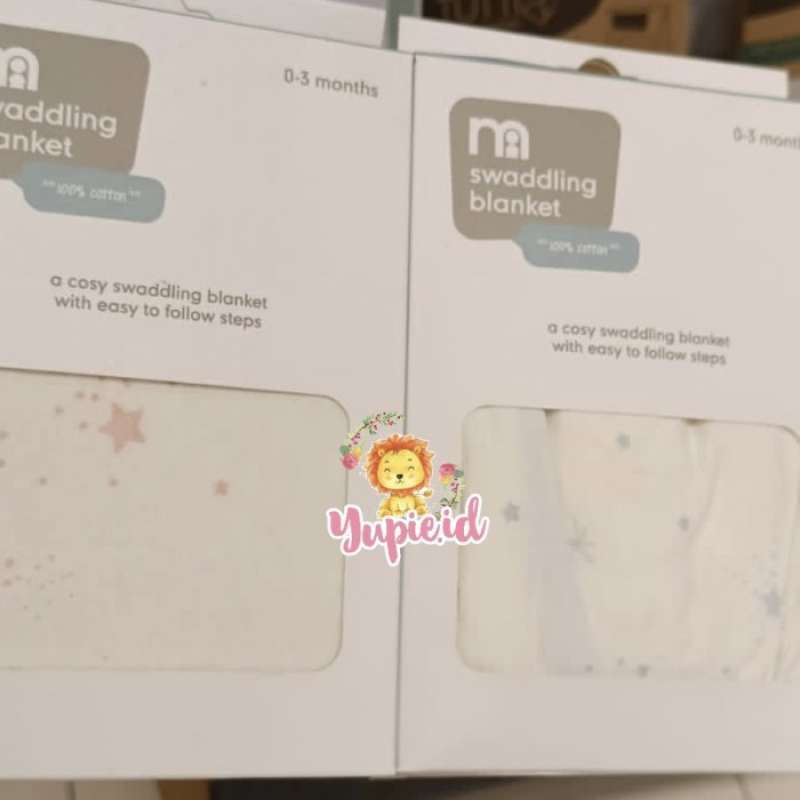 Mothercare swaddling blanket selimut bedong bayi Blue Star