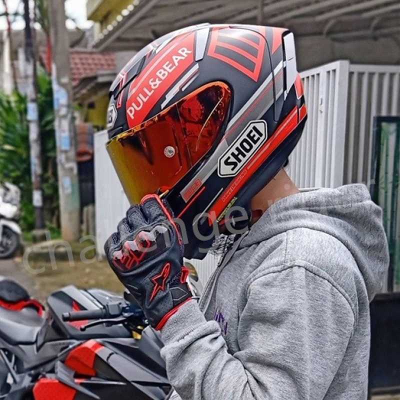 Jual VIT193 Helm Shoei X14 PULL BEAR Black Nut Marquez 5 Full
