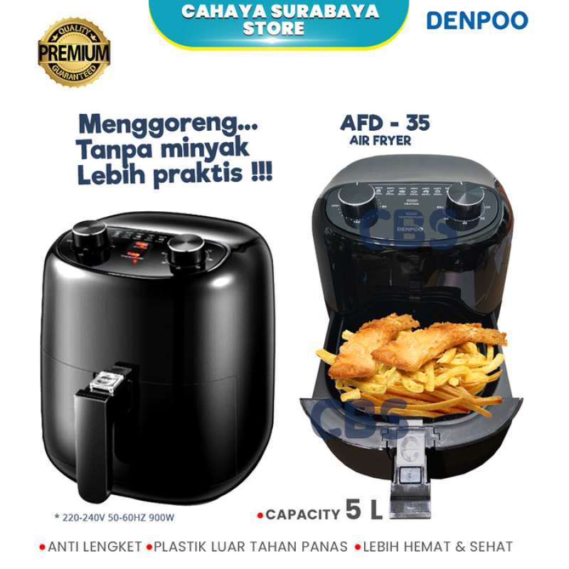 AIR fryer 5 LTR DENPOO AFD 35 masakan lebih sehat