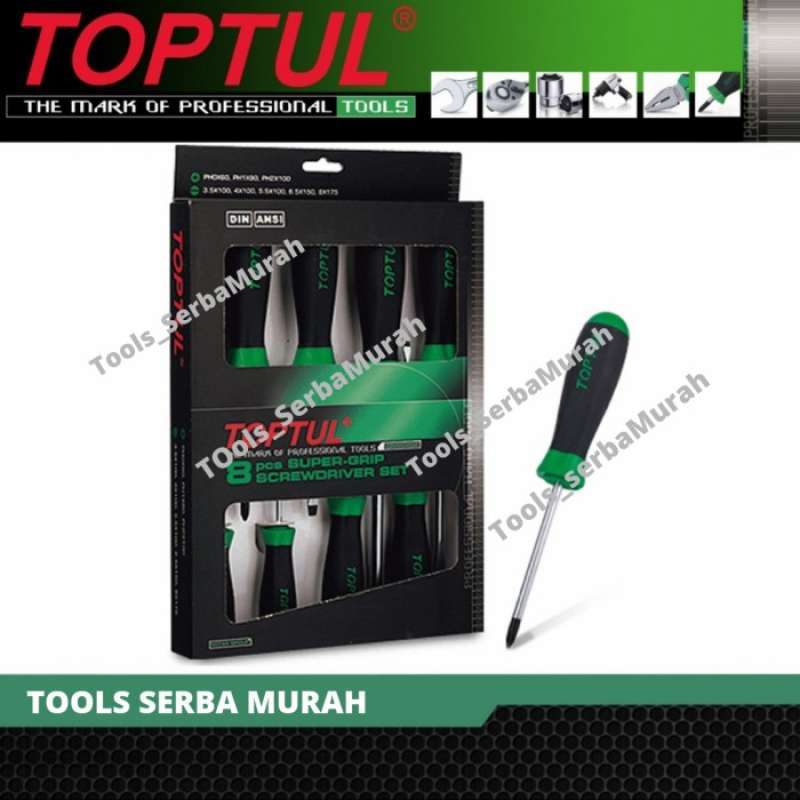 14PCS - Slotted & Phillips Screwdriver Set - TOPTUL The Mark of  Professional Tools