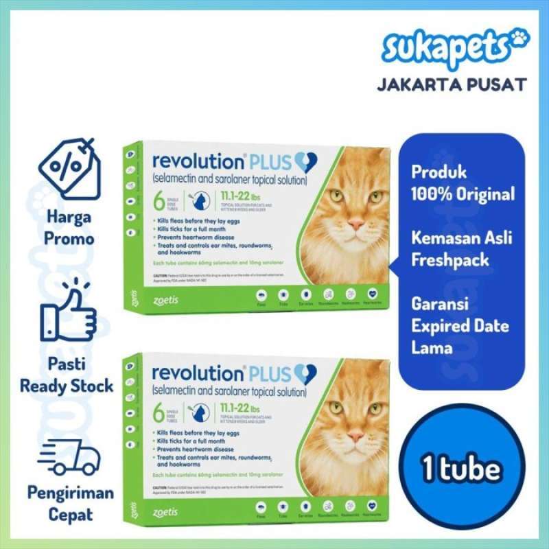 Revolution Plus Green Cat Obat Kutu Kucing 1ml 1 Tube