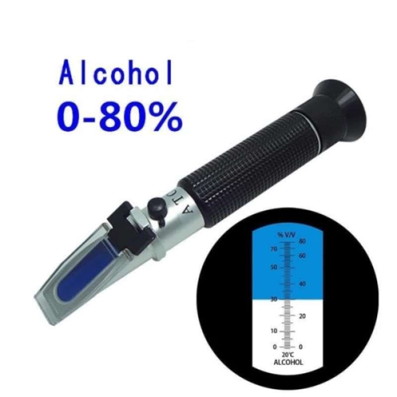 Refractometer Alcohol 0-80% Alat Tes Ukur Kadar Alkohol Refraktometer