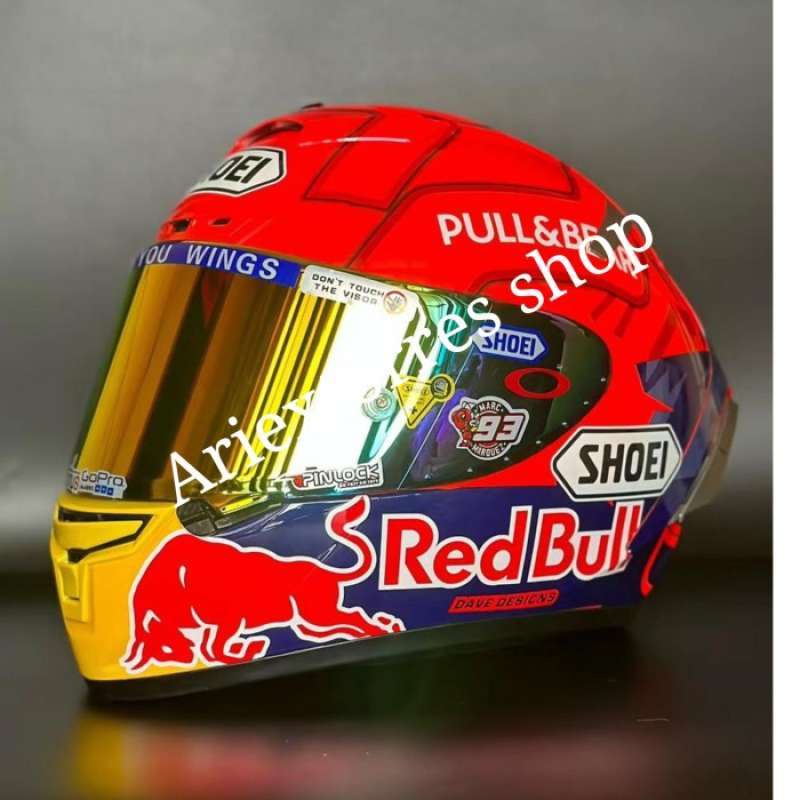 Jual Helm Full Face Shoei X14 Marquez 7 Red Bull helm Shoei Clone