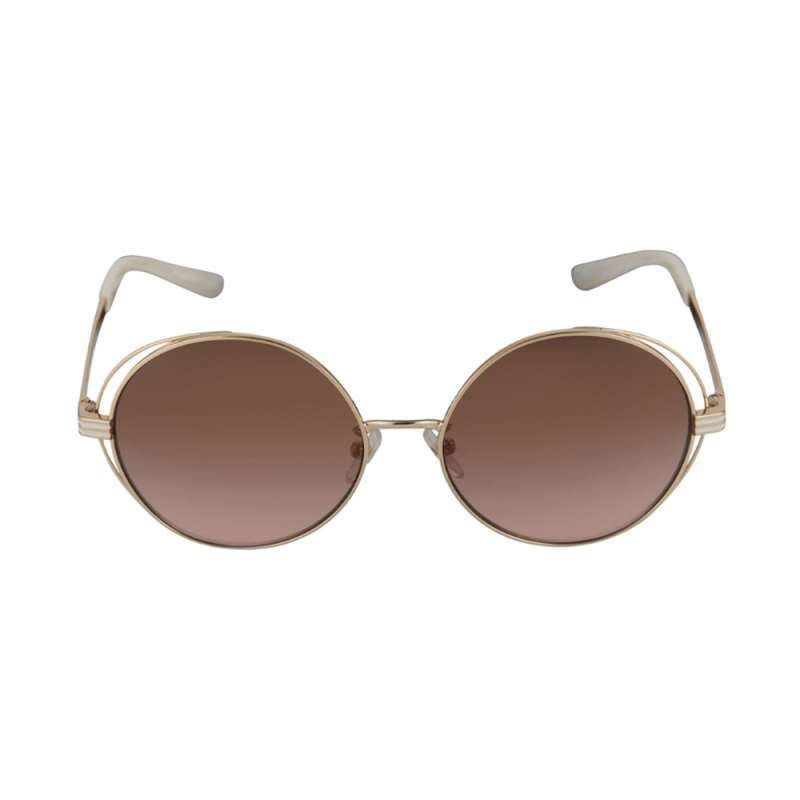 Promo Tory Burch Kira Strip Open Wire Round Sunglasses Light Gold