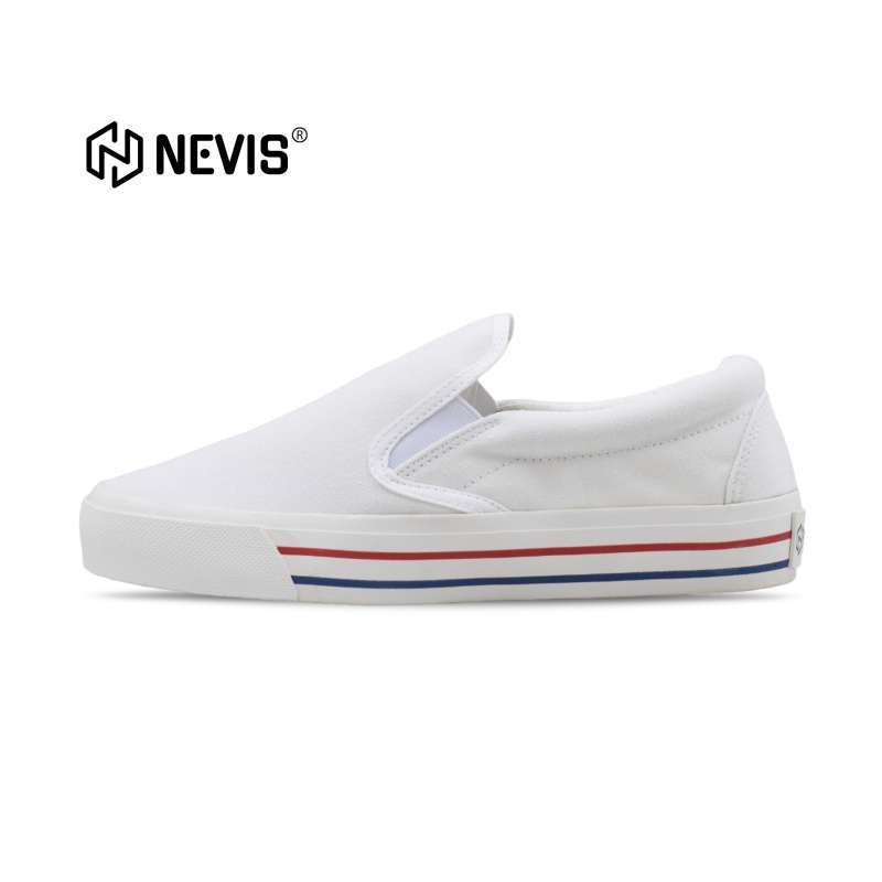 Nevis RETRO All White Sepatu Slip On Casual Pria Wanita Putih Original