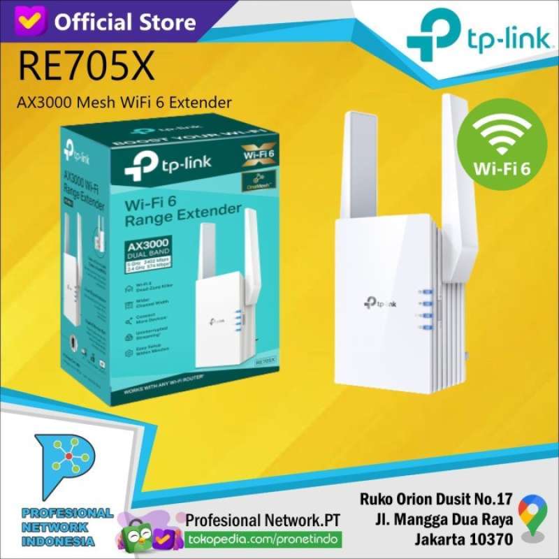 Promo Tp Link RE705X - AX3000 Mesh Wi-Fi 6 Range Extender RE 705X