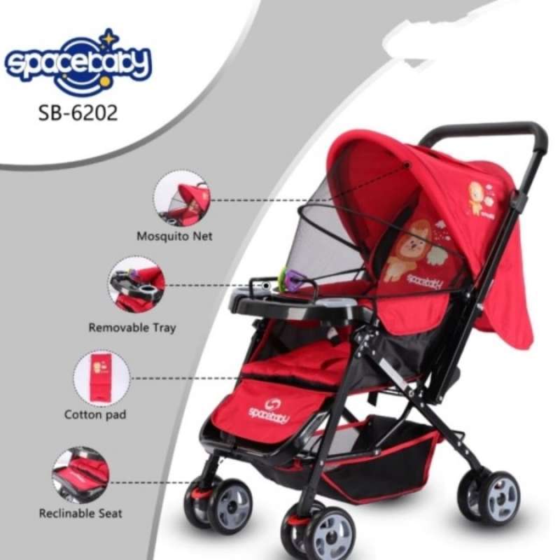Promo Stroller Murah SpaceBaby 6202 Bisa 2 Hadap Diskon 33 di