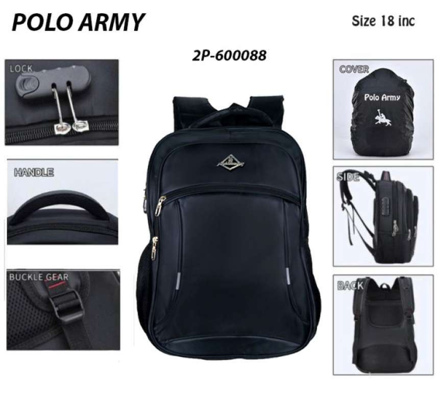 Promo Tas Polo Power Original Backpack USB Tas Kantor Pria Ransel