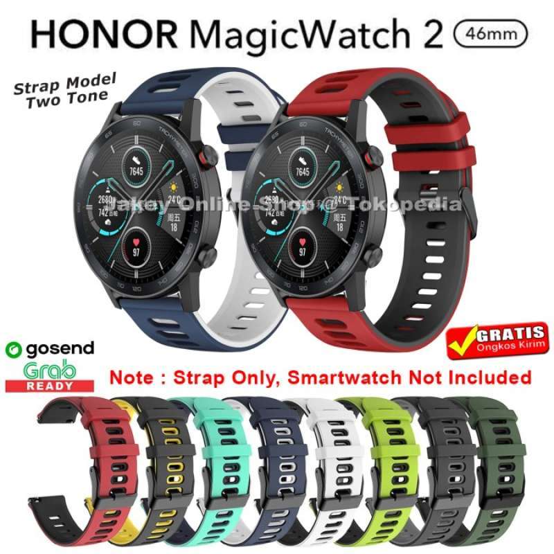 STRAP TALI JAM HUAWEI HONOR MAGIC WATCH 2 46MM MODEL TWO TONE RUBBER